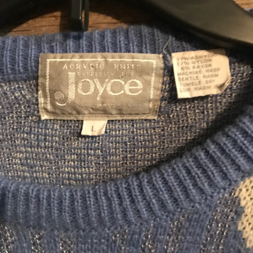 Great Vintage Sweater cream and lavender M/LG🎈 - Picture 7 of 8